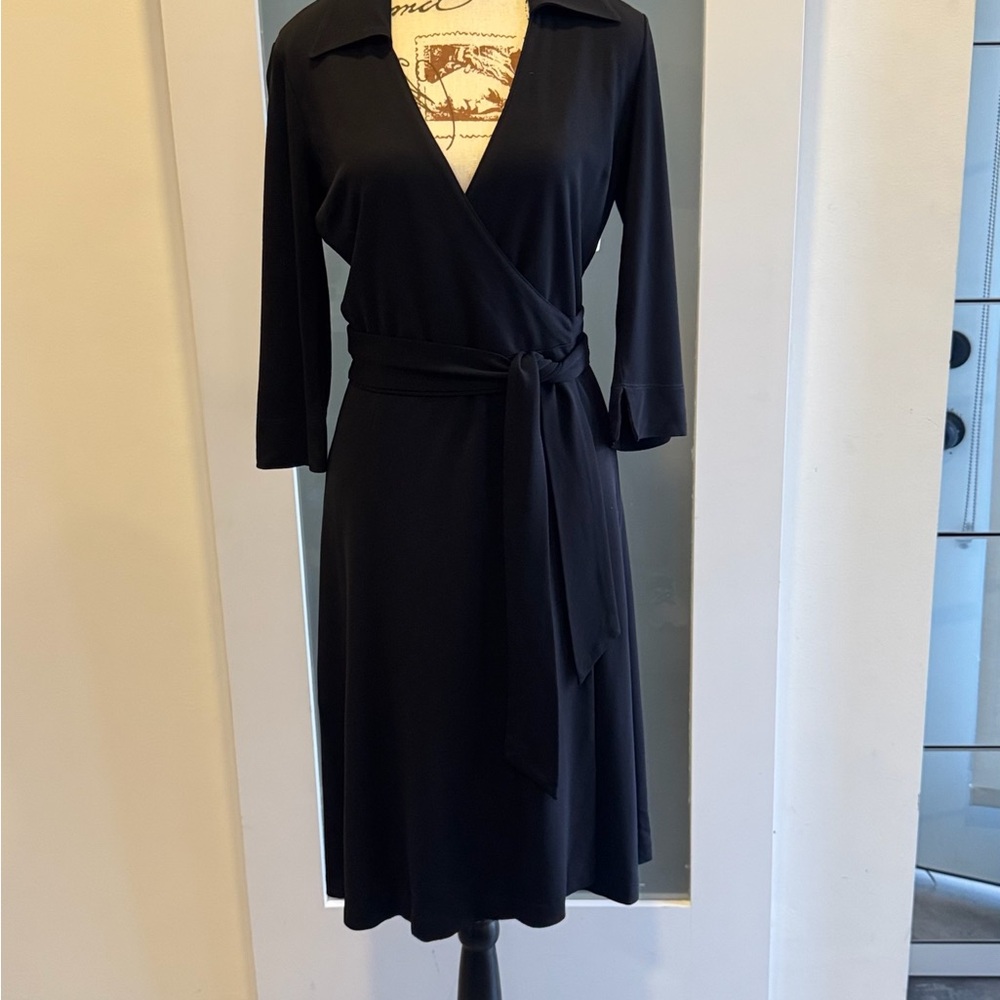 bebe Black Long Sleeve Wrap Dress